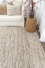 Load image into Gallery viewer, Copacabana Geometric Beige Wool Rug
