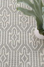 Load image into Gallery viewer, Copacabana Geometric Light Grey Wool Rug