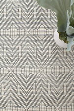 Load image into Gallery viewer, Copacabana Chevron Light Grey Wool Rug
