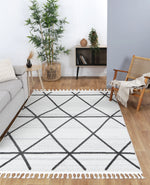 Load image into Gallery viewer, Ares Trojan Geometric Ivory and Anthracite Rug