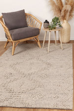 Load image into Gallery viewer, Goa Aztec Wool Blend Ash Rug (No Tassel)