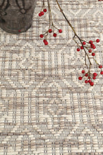 Load image into Gallery viewer, Copacabana Geometric Beige Wool Rug
