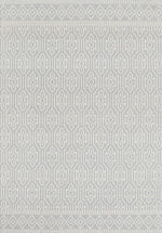 Load image into Gallery viewer, Copacabana Geometric Light Grey Wool Rug
