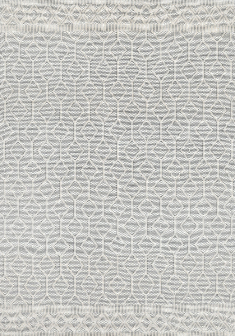 Copacabana Lattice Light Grey Wool Rug