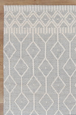 Load image into Gallery viewer, Copacabana Lattice Light Grey Wool Rug
