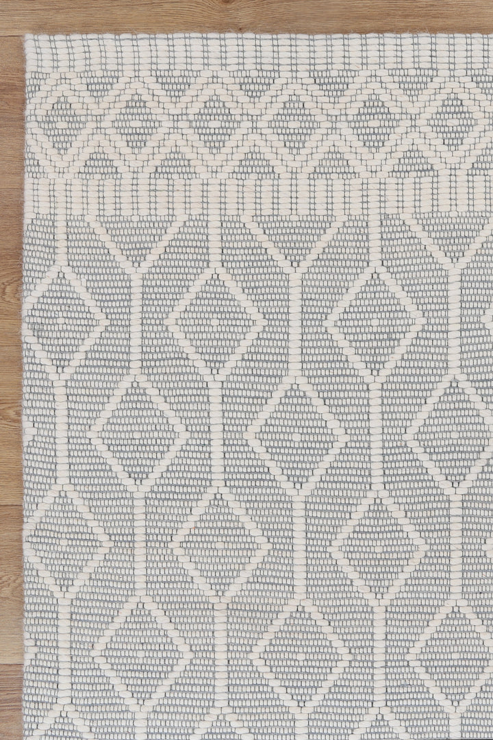 Copacabana Lattice Light Grey Wool Rug