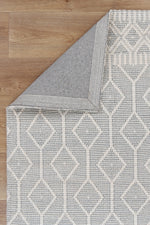 Load image into Gallery viewer, Copacabana Lattice Light Grey Wool Rug
