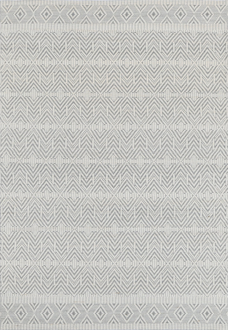 Copacabana Chevron Light Grey Wool Rug