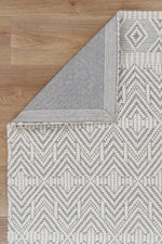 Load image into Gallery viewer, Copacabana Chevron Light Grey Wool Rug

