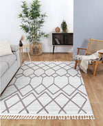 Load image into Gallery viewer, Ares Lelantine Geometric Cream and Brown Rug
