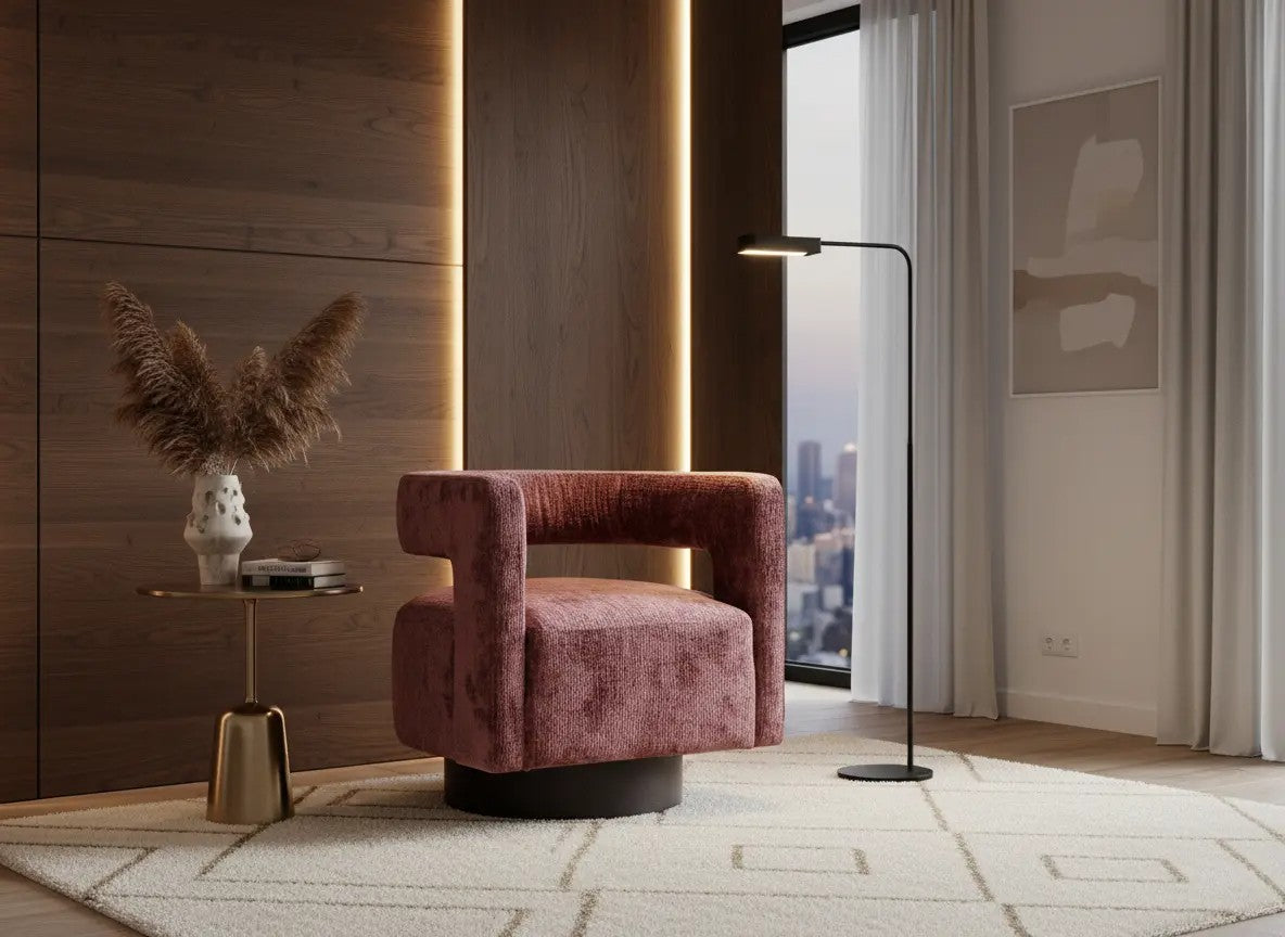 Aura Swivel Chair-Purple