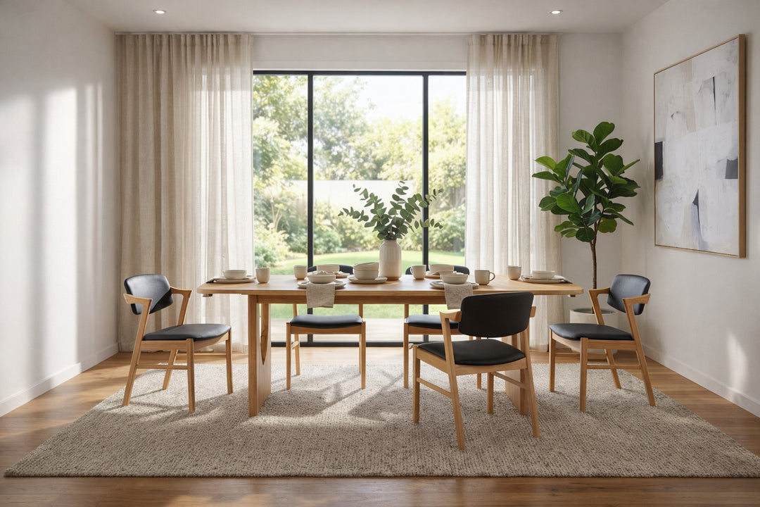 Alpine timber Beckett Dining Table from Gatsby Living 