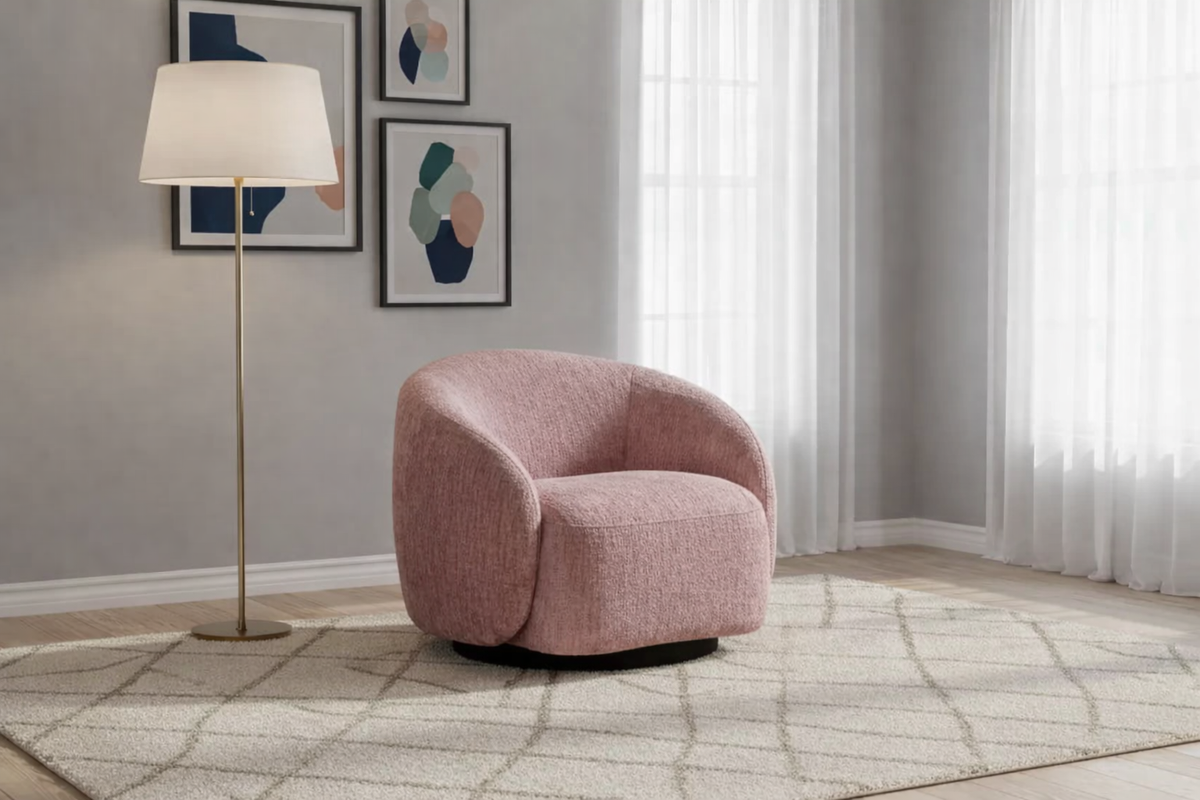 Cleo Swivel Armchair- Pink