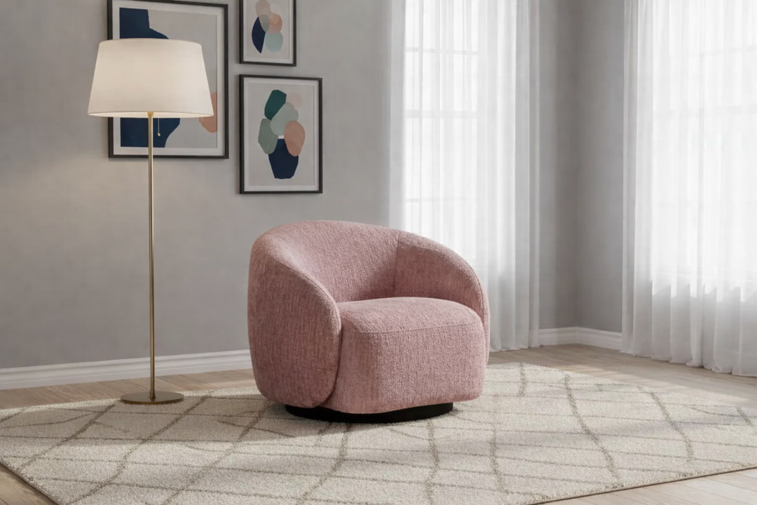 Cleo Swivel Armchair- Pink