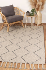 Load image into Gallery viewer, Goa Zig-Zag Wool Blend Ash Rug
