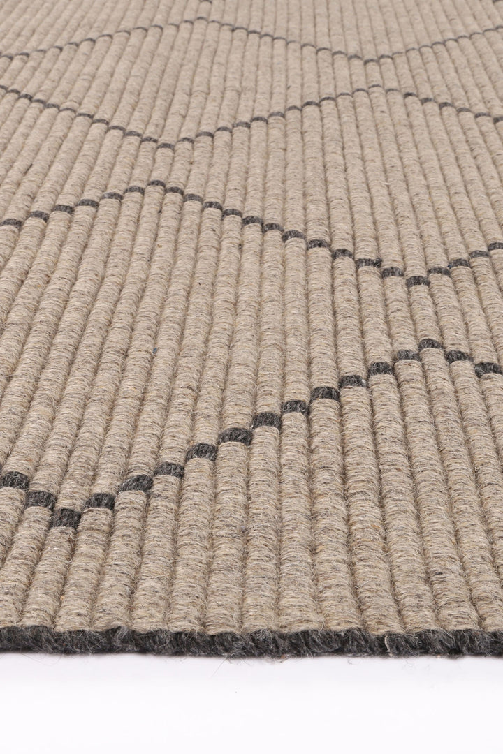 Goa Zig-Zag Wool Blend Ash Rug