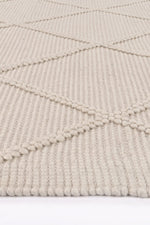 Load image into Gallery viewer, Goa Lattice Wool Blend Cream Rug (No Tassel)
