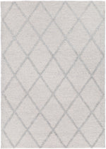Load image into Gallery viewer, Goa Lattice Wool Blend Grey Rug (No Tassel)
