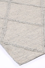 Load image into Gallery viewer, Goa Lattice Wool Blend Grey Rug (No Tassel)
