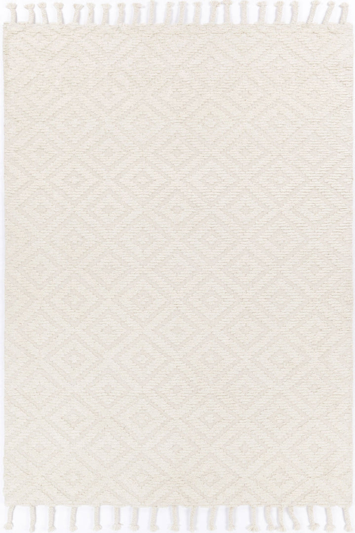 Goa Diamond Wool Blend Cream Rug