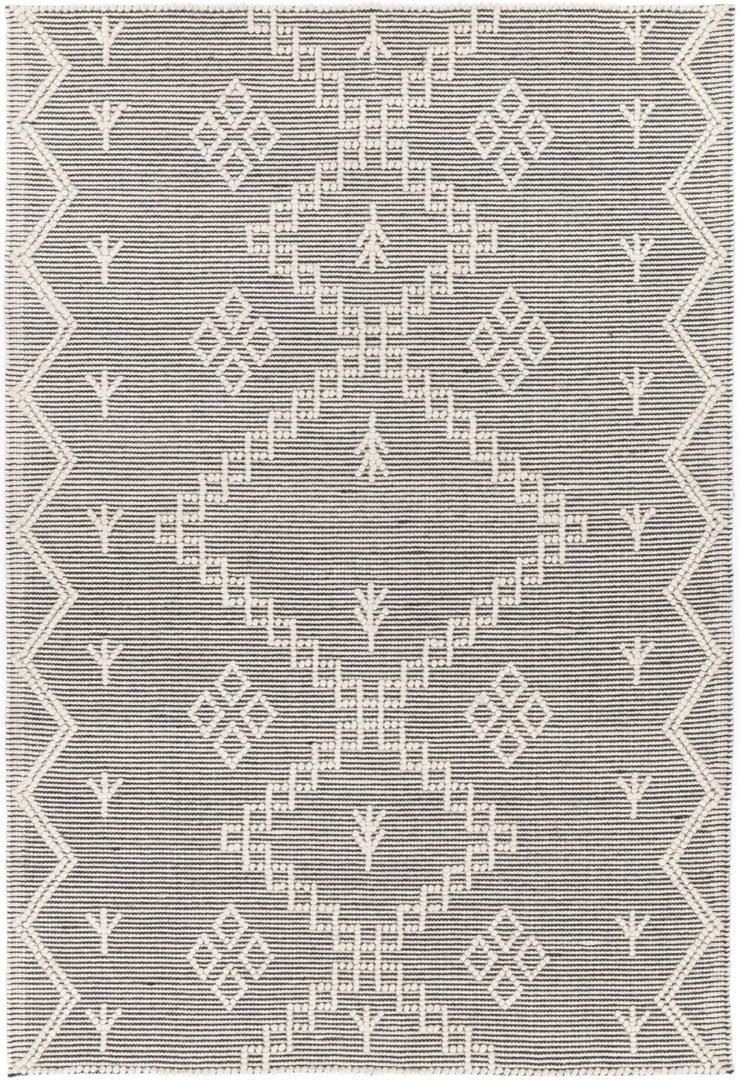 Goa Aztec Wool Blend Cream Rug (No Tassel)